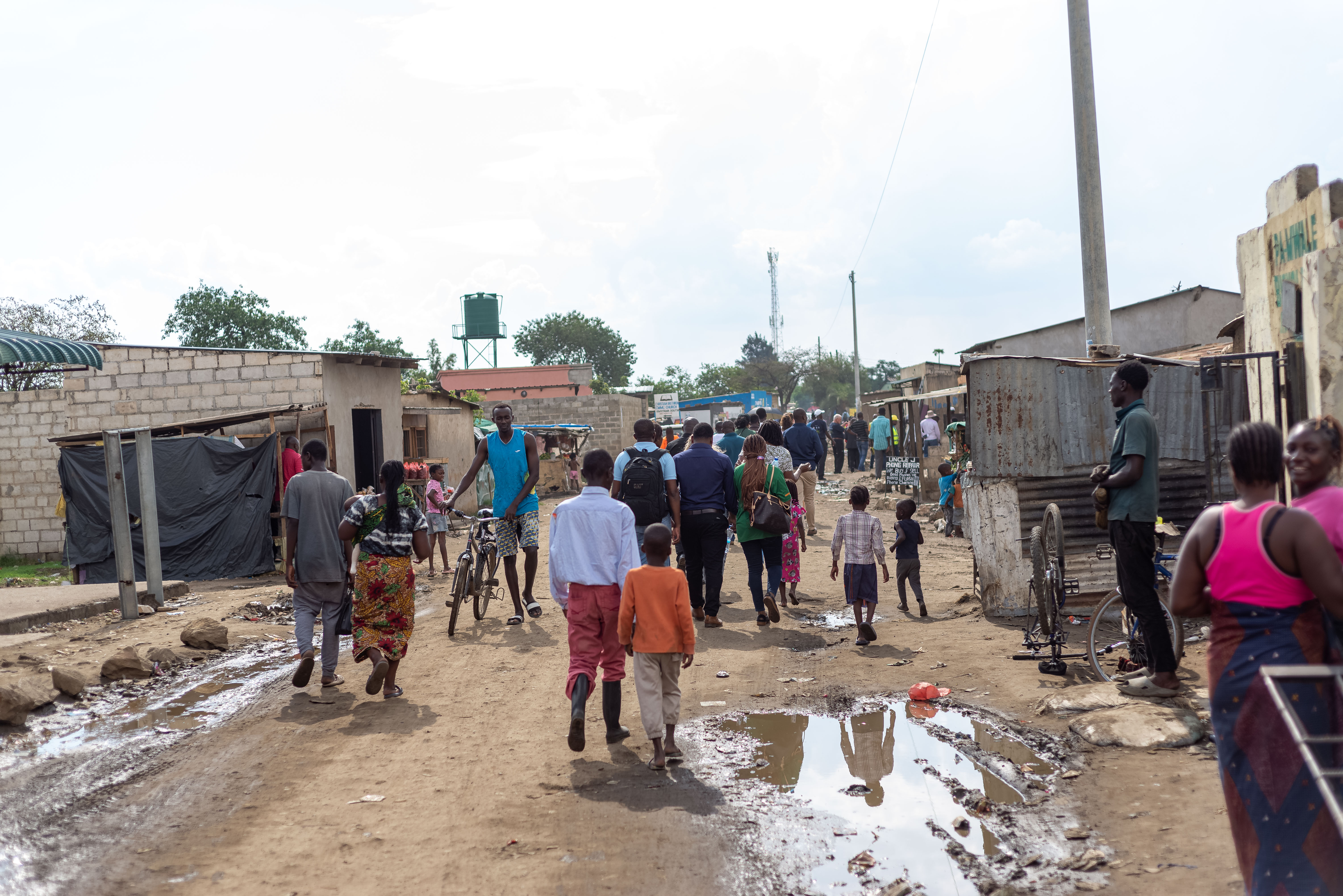 Urban community in Africa showing planning and development challenges